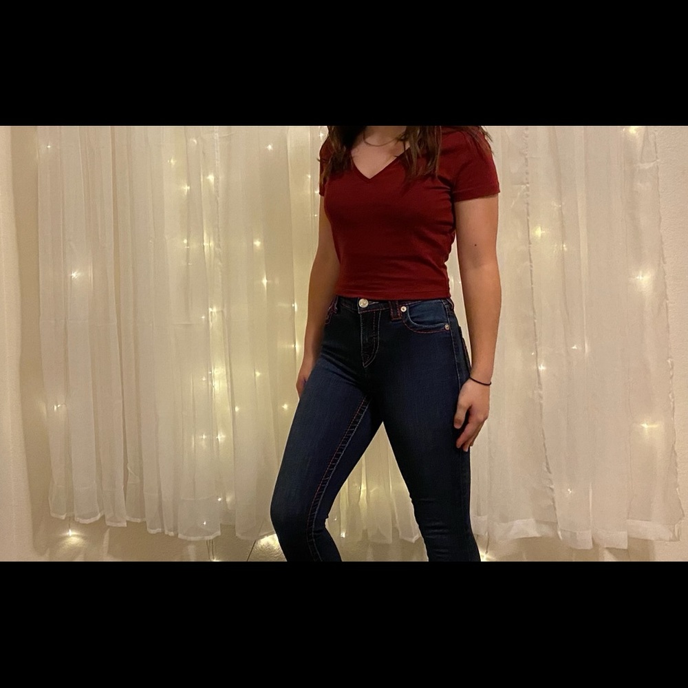 high rise super skinny denim jeans
